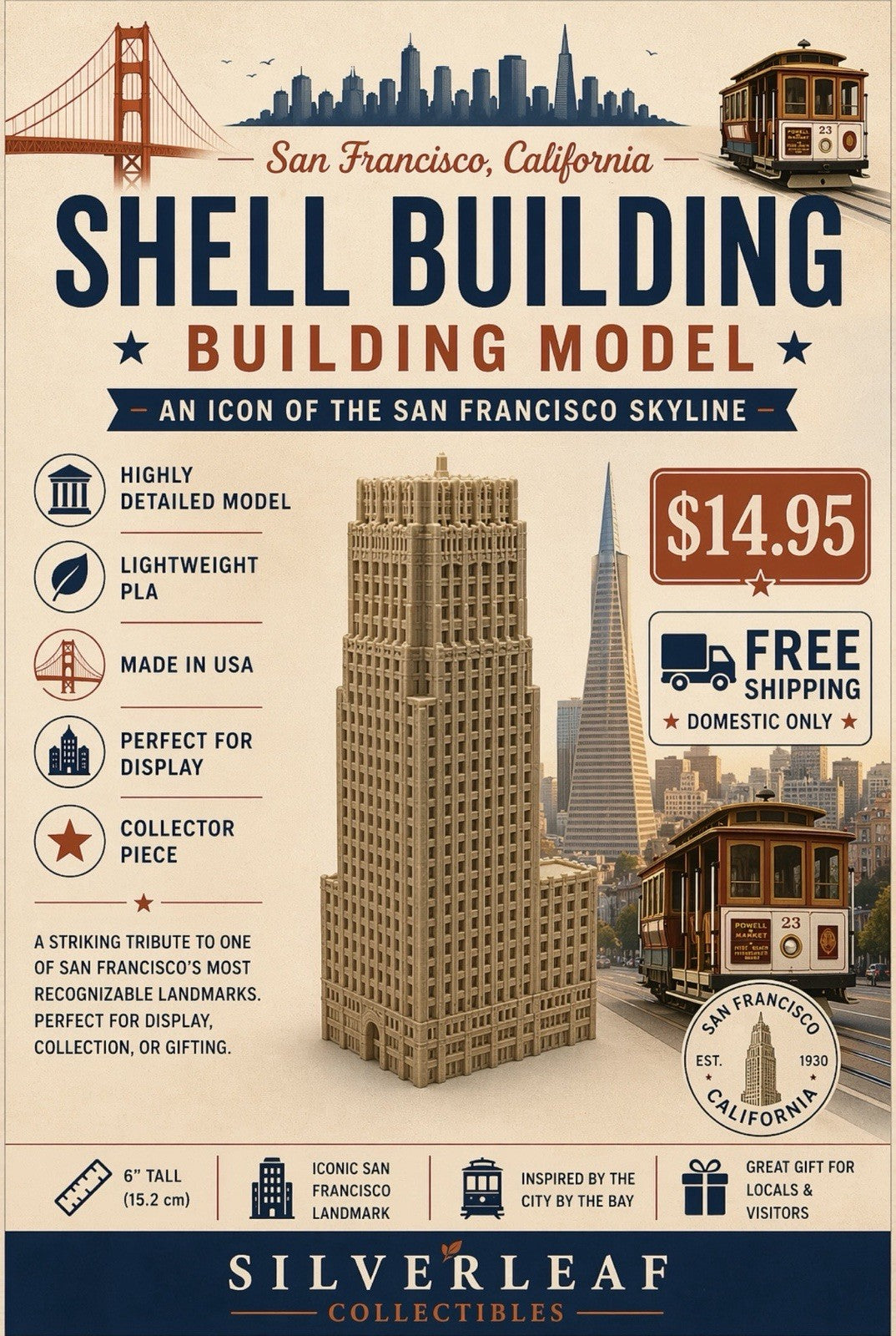Shell Building Model - San Francisco - 6” (15.2 cm)
